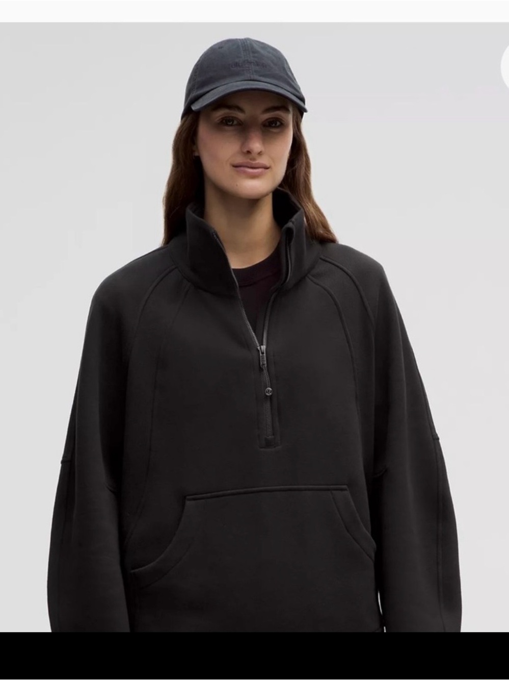 Lululemon Scuba Oversized Funnel-Neck Half Zip Long - Black